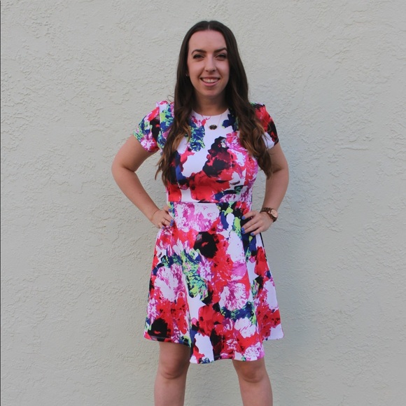 MILLY x DesigNation Floral Fit & Flare Scuba Dress - Picture 5 of 8